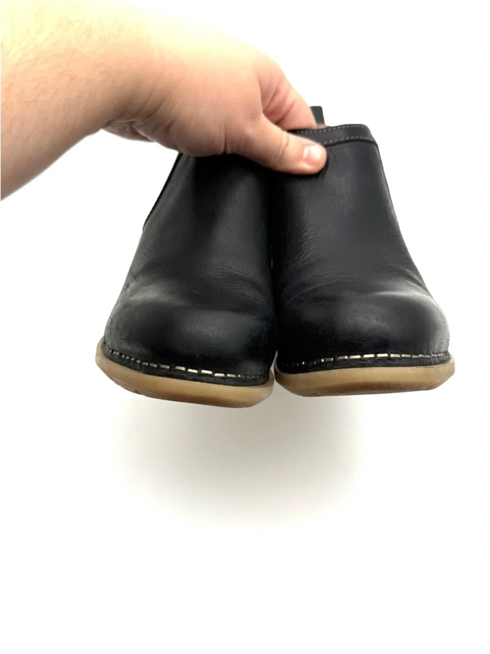 Dansko Harlene Black Leather Bootie Block Heel Ankle Boots EU 36 US 5.5-6